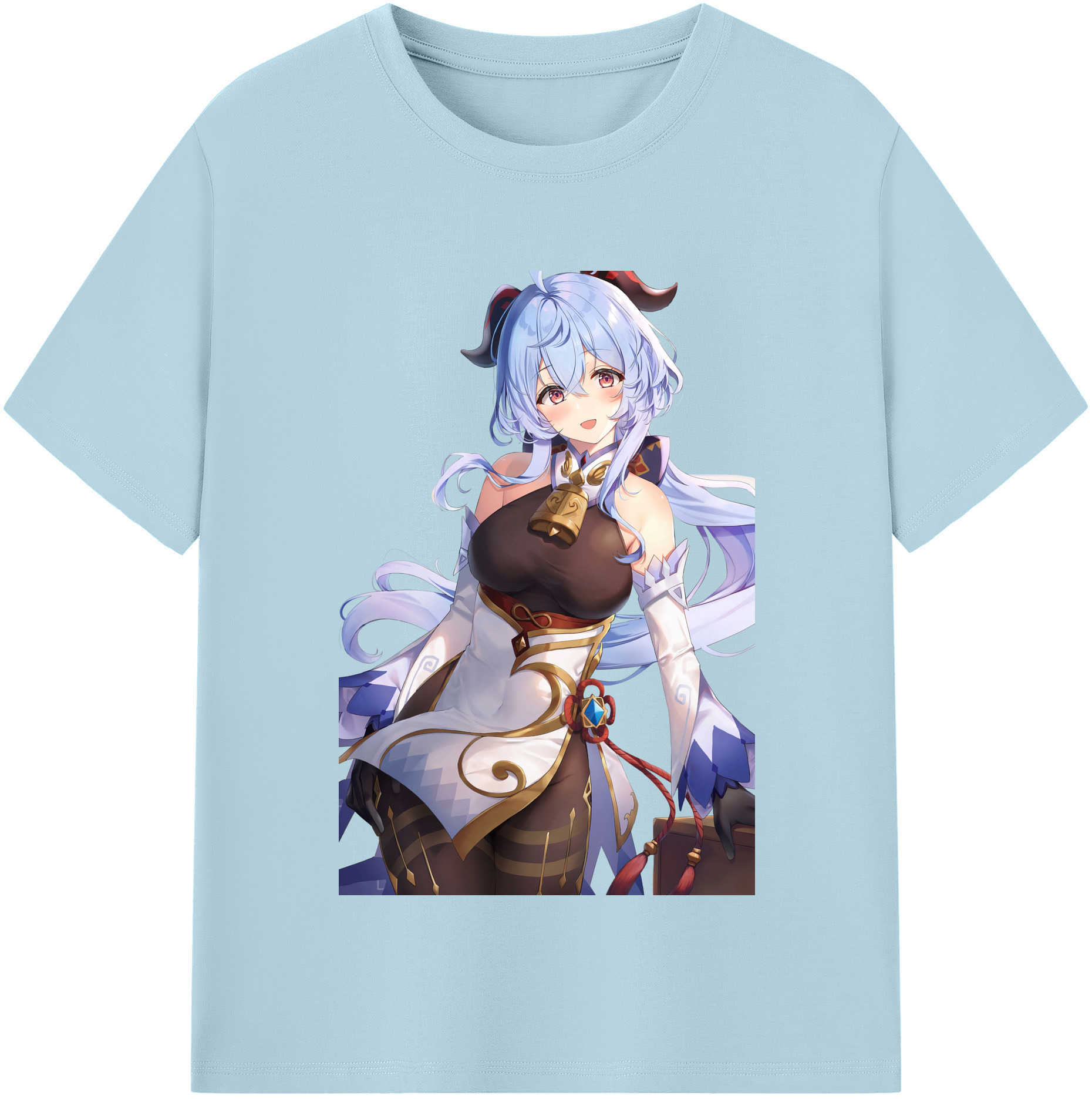 げんし神 甘雨 かんう genshin Ganyu 綿100％半袖Tシャツ（フロントプリント）
